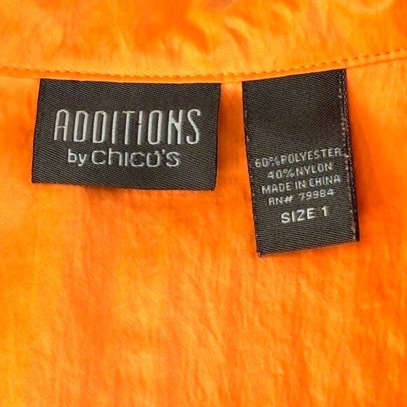 Additions by Chico's Women's Orange Short Sleeve Snap Button Up Shirt 1/Medium - Picture 5 of 9